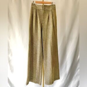 Gold Sparkle Wide-Leg Trousers